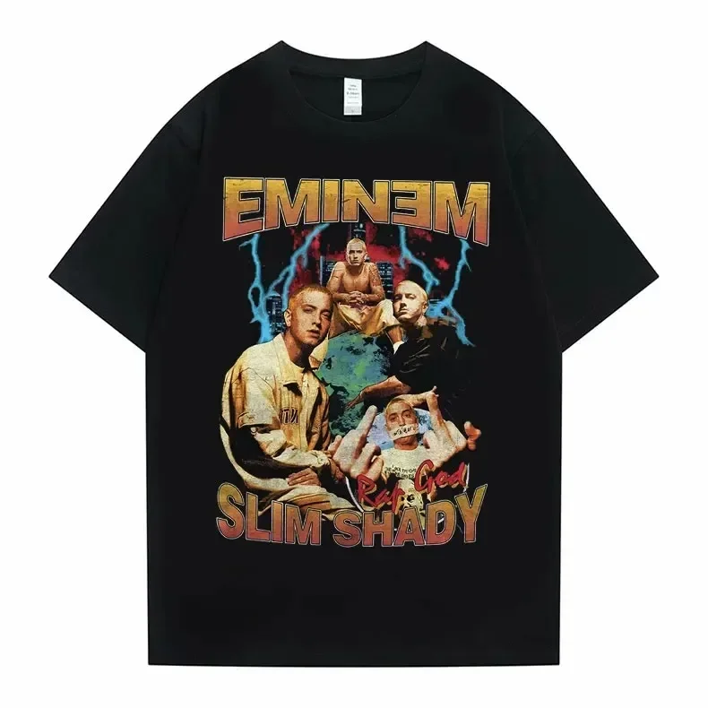 Eminem Slim Shady Oversized Hip Hop Harajuku Tshirt Summer Short Sleeve Men Women Cotton T Shirt O Collar Casual Fashion T-shirt