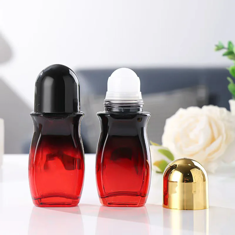 30/50ml large roll-on essential oil bottles, perfume roll-on bottles, glass cosmetic packaging empty bottles