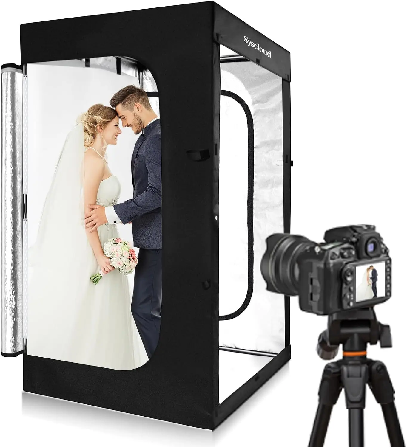 Dimmable LED Photo Studio Light Tent, 47x39x78 Inches, Professional Shooting Kit with 640 Bulbs and 3 Double-Sided Color Backdrops for Large Product Photography