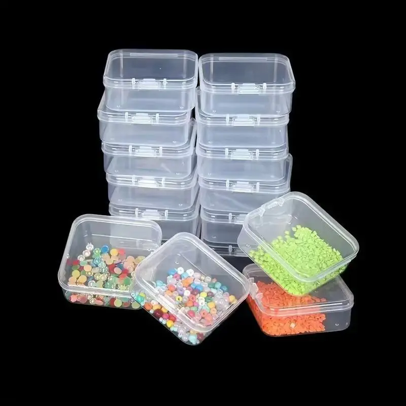 تأتي صندوق تخزين بلاستيكي شفاف مكون من 30 شبكة مع حاوية تخزين صغيرة - مثالية للخرز والمجوهرات والحرف اليدوية