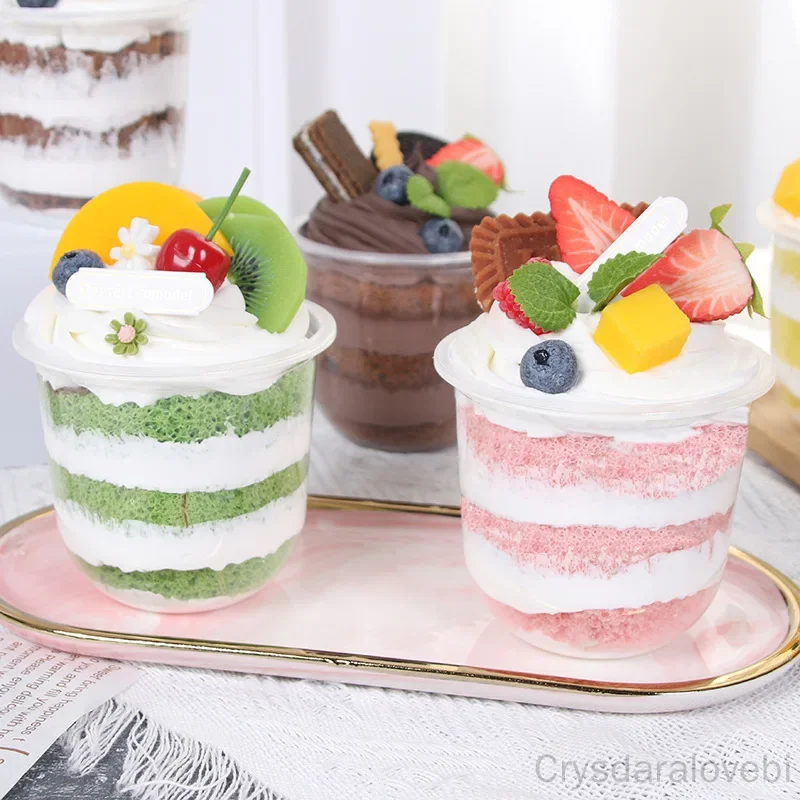 2pcs Bobo Cup Cake Stall Model Dessert Cup Simulation YoguPrt Hug Cup photography Props Decoration view 4