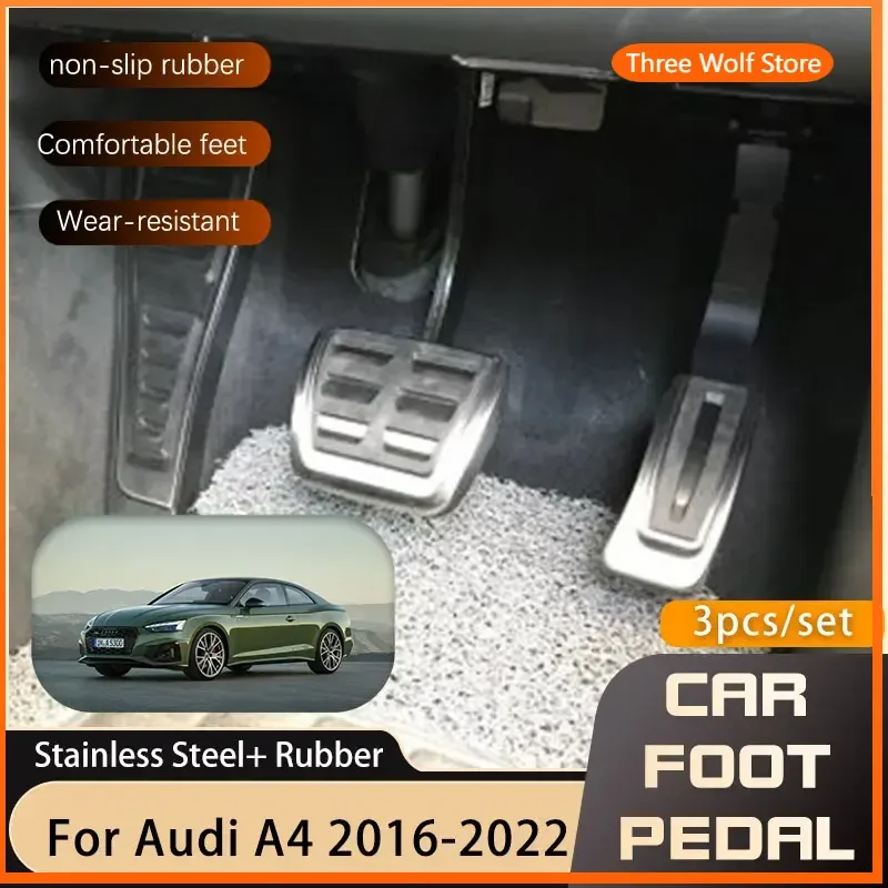 

RHD Car Pedal For Audi A5 8W6 2018 2019 2020 2021 2022 Gas Brake Stainless Steel Non-slip Foot Rest Pedal Cover Pads Accelerator