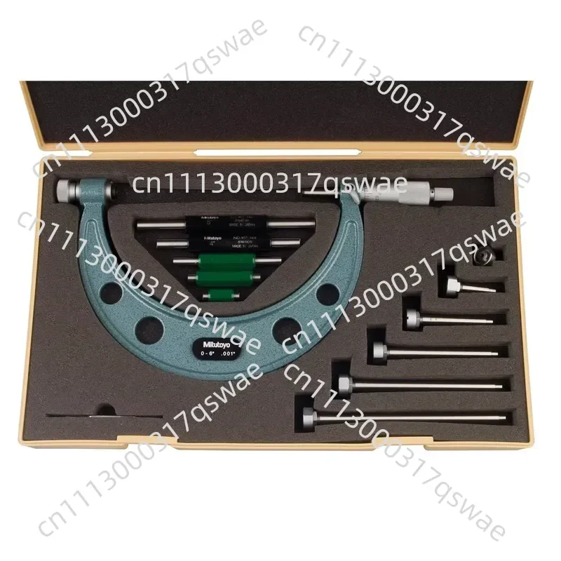 Micrometer 0-6 inch 0.001 inch accuracy, interchangeable anvil kit
