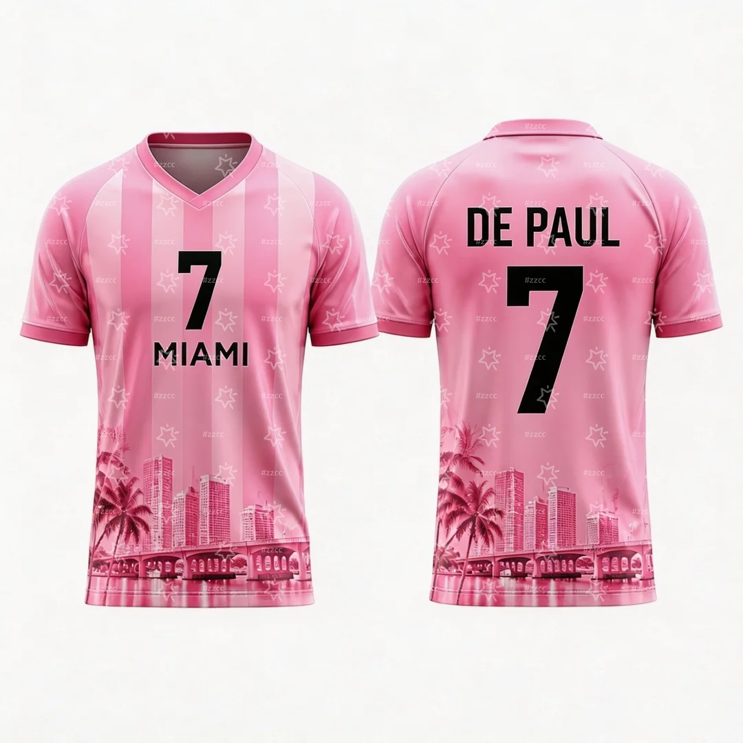 26-27 USA Match Jerseys Lionel Messi Luis Suárez Rodrigo De‑Paul Football Jersey Summer Sports Men's T-Shirt Kid's Clothing Tee