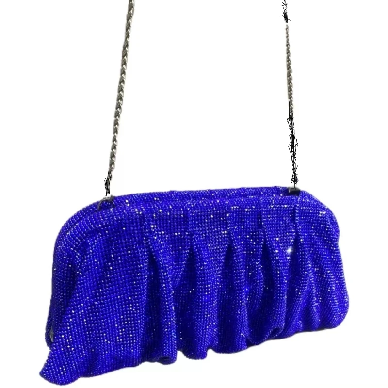 Europe and the United States Ladies  Bag Shiny Rhinestone Dinner Bag Clip Drill Bags Clutch Shoulder Slung Ladies Handbag.