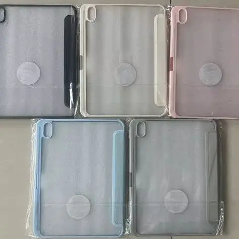 Solid Color Business Style Three Fold Cover For iPad Pro 13 11th M5 M4 12.9 A16 10 8 7 9th 10th Air 11 M2 M3 Mini Tablet Case