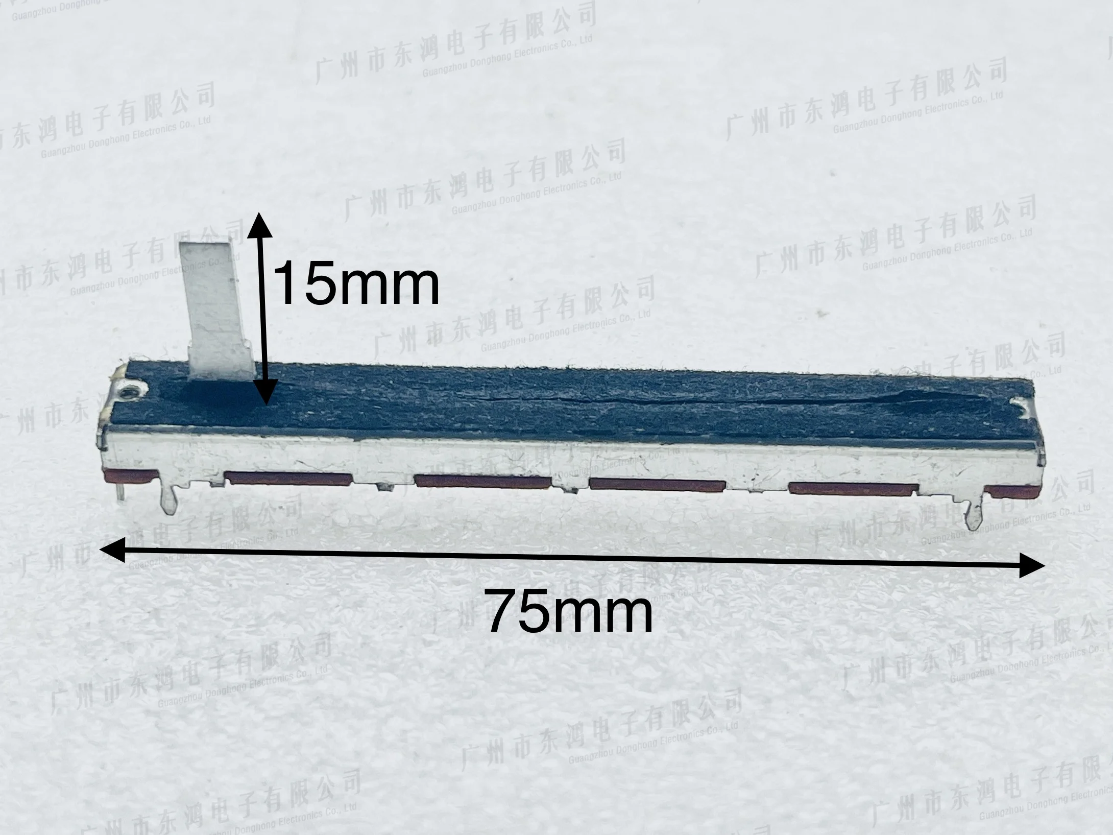 1PCS High quality, single-link straight slide potentiometer C10K MG16CX 3-pin axis length 15mm