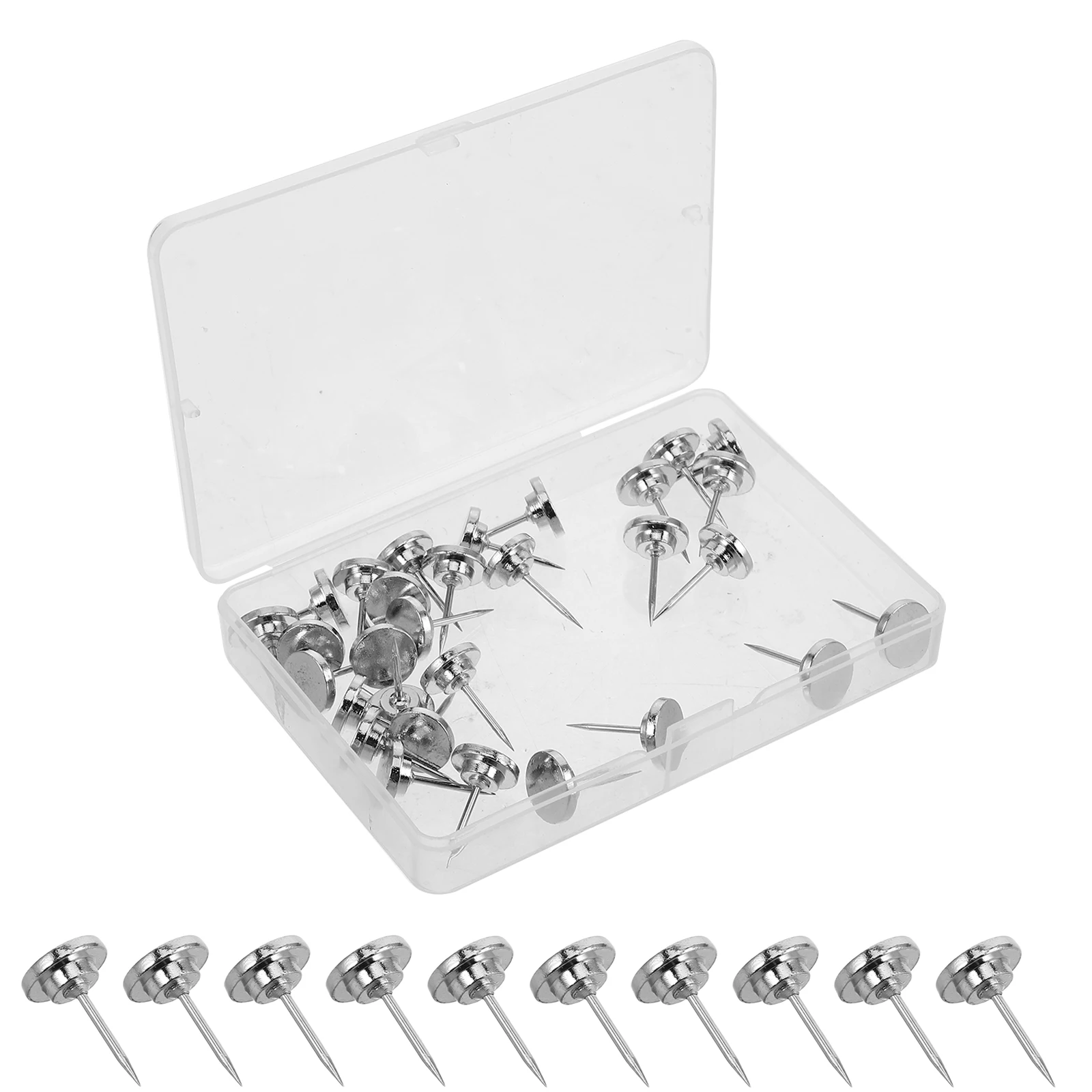 

50 Pcs Zinc Alloy Thumb Tacks Flat Head Push Pins for Photo Hanging DIY Cork Board Metal Wall Nails Display Poster