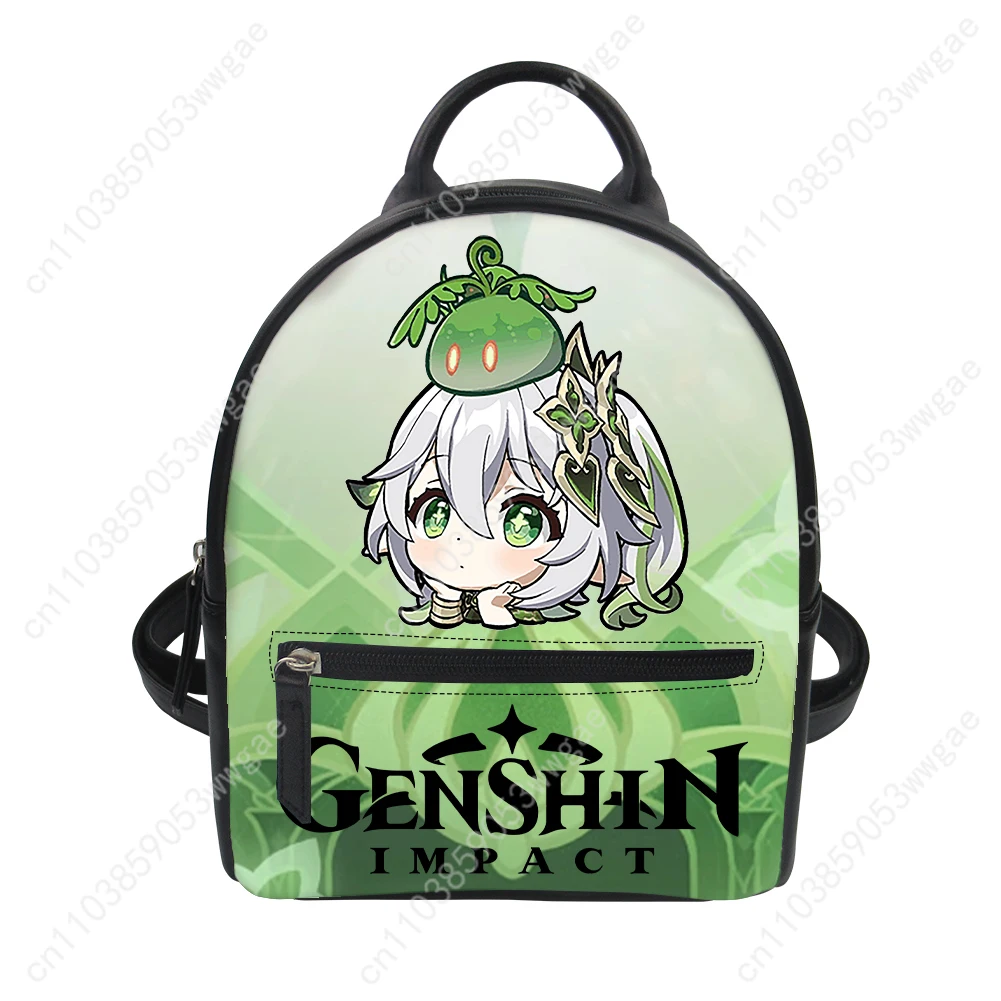 Genshin Nahida Backpack Purse Womens Schoolbag Customized Double Shoulder Bag High Quality Mini Daypack Leather Travel Bag Gift