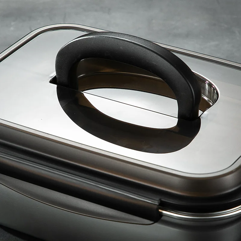 Large Capacity Stainless Steel Fresh-keeping Box with Lid Handle Sealed Refrigerator Food Storage Containers Kitchen Organizer