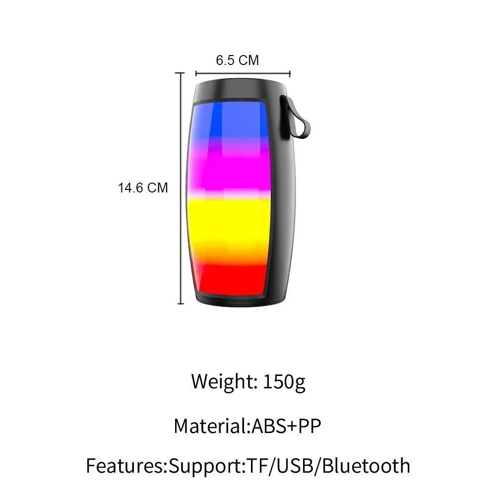 

LED Lights Loudspeaker Outdoor Supports TF Car Audio Gift Wireless Sound Box Portable Bluetooth Speakers