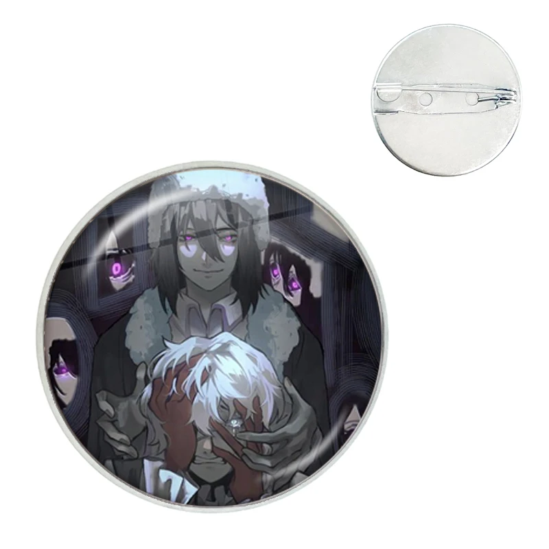 Anime Dazai Osamu Fyodor and Nikolai Gogol Cat Glass Gems Metal Pin For Clothes Hat Accessories