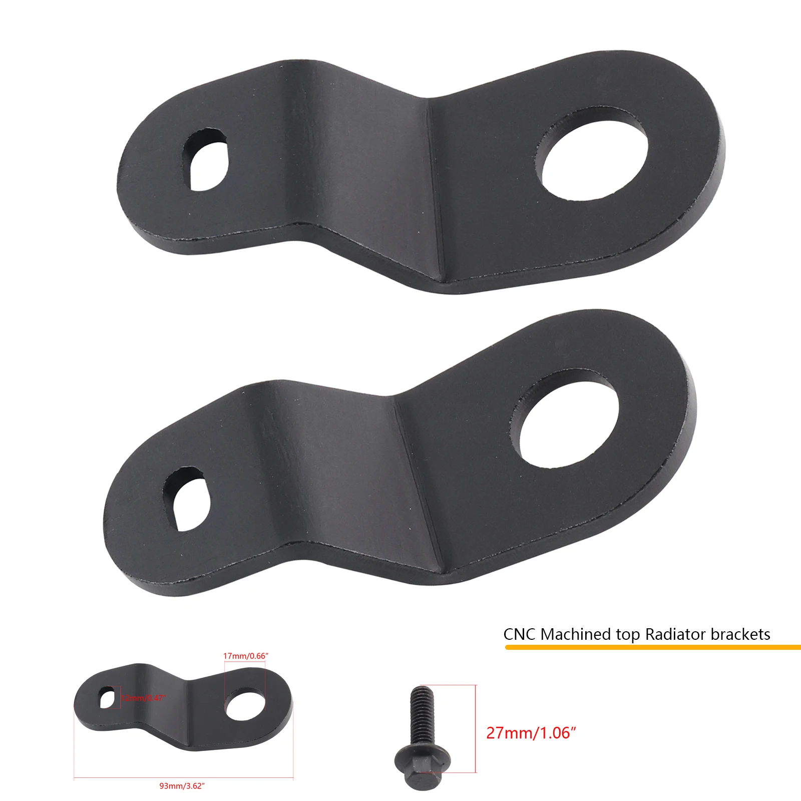 direct replacement S13 240sx CNC Machined top Radiator brackets - Black