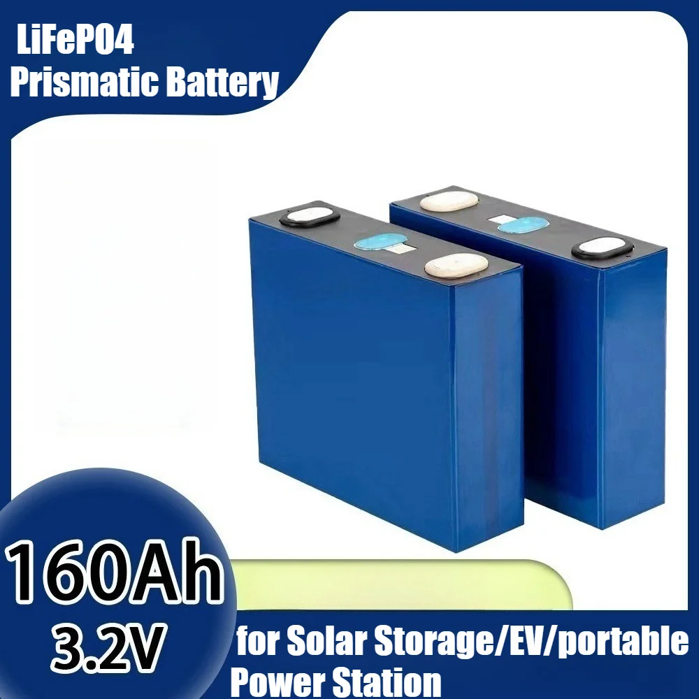 

3.2V 160Ah LiFePO4 Prismatic Battery Cell Grade A Aluminum Shell LFP Power Cell for Solar Storage/EV/portable Power Station