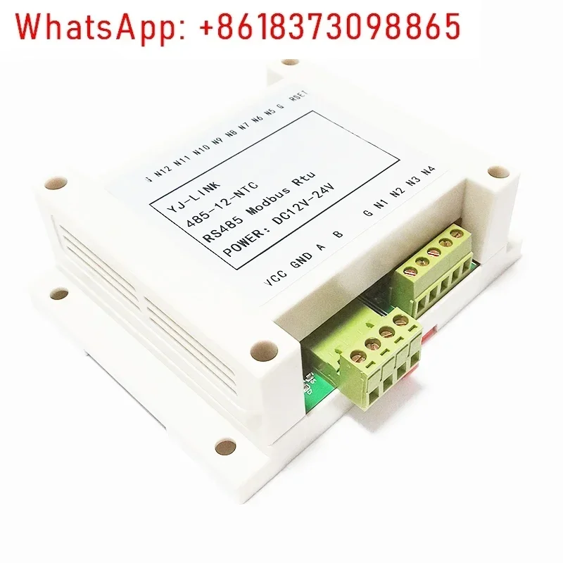 12-Channel NTC Temperature Transmitter 10K Thermistor To RS485 Modbus RTU Communication Temperature Collector