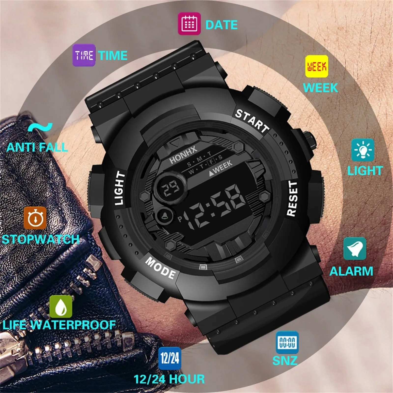 

Luxury Men Digital Led Watch Sport Men Outdoor Date Electronic Watches Waterproof Wrist Watch Clock Male Relogio Masculino