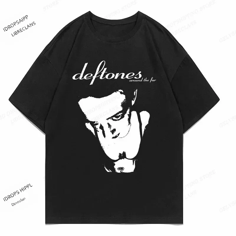 Women T Shirt Deftones Cute Trendy Print Tops Tee Black T-shirt Female Summer T-shirt 90s Girls Graphic Tee Female Cute Tops Tee