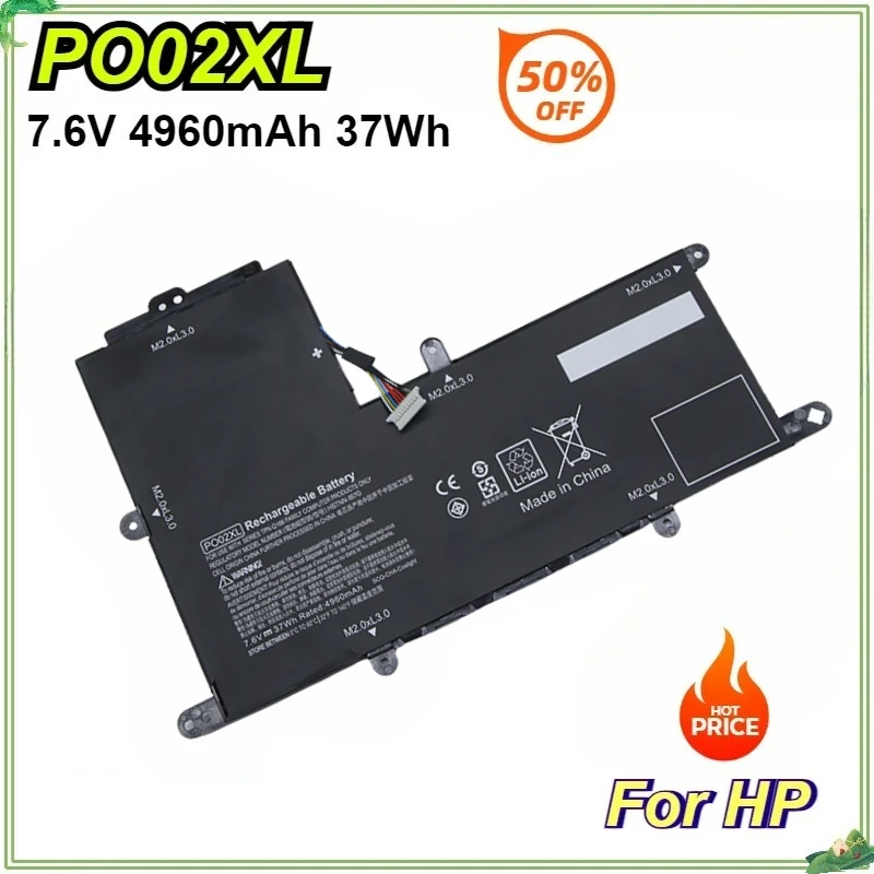 PO02XL Laptop Battery 824560-005 TPN-Q166 HSTNN-IB7G for HP Stream11-R015WN 11-R014WM HSTNN-DB7G Series Notebook 7.6V 4960mAh