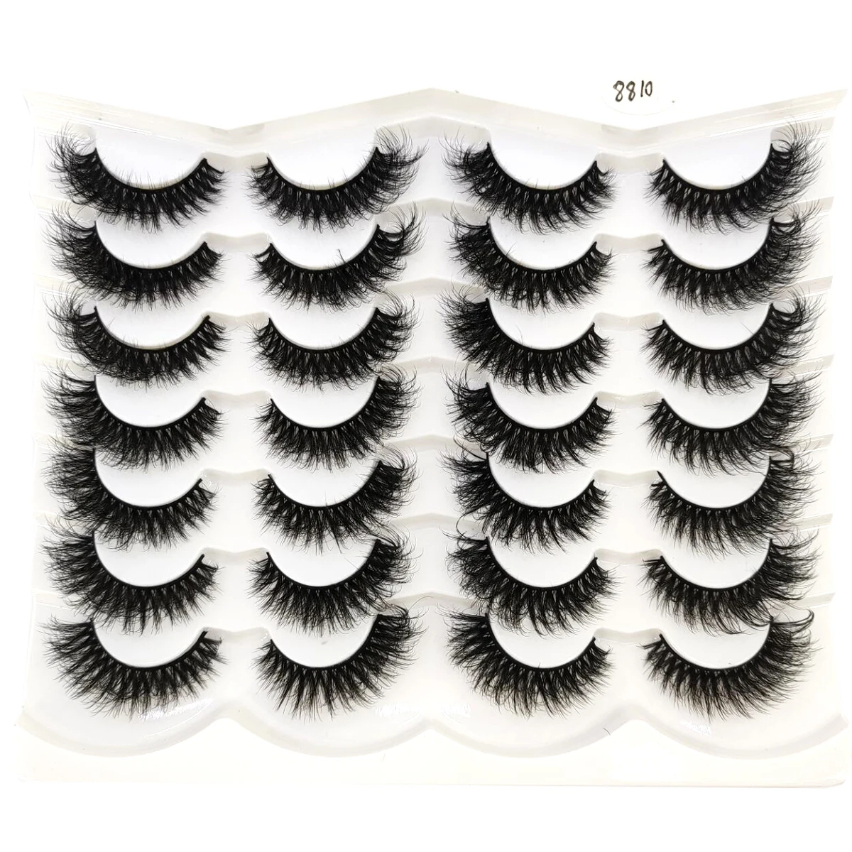 Neue 14 Paar weiche und flauschige 3D-Kunstwimpern aus Nerz, dicke, handgerollte, natürliche falsche Wimpern