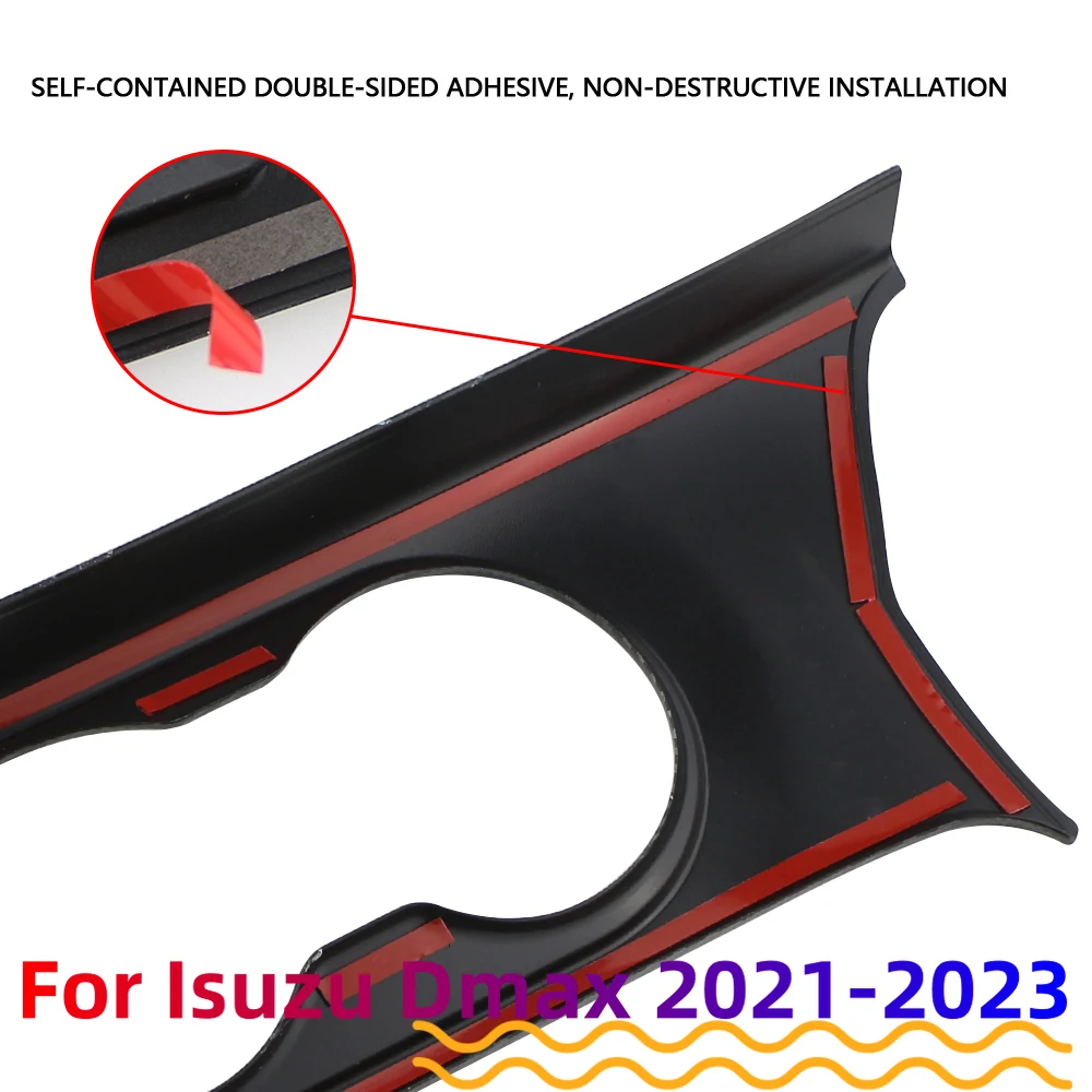 LHD Accessories for Isuzu Dmax D-max D Max 2021 2022 2023 Water Cup Holder Sticker Cover Carbon Fiber Decoration Accessories