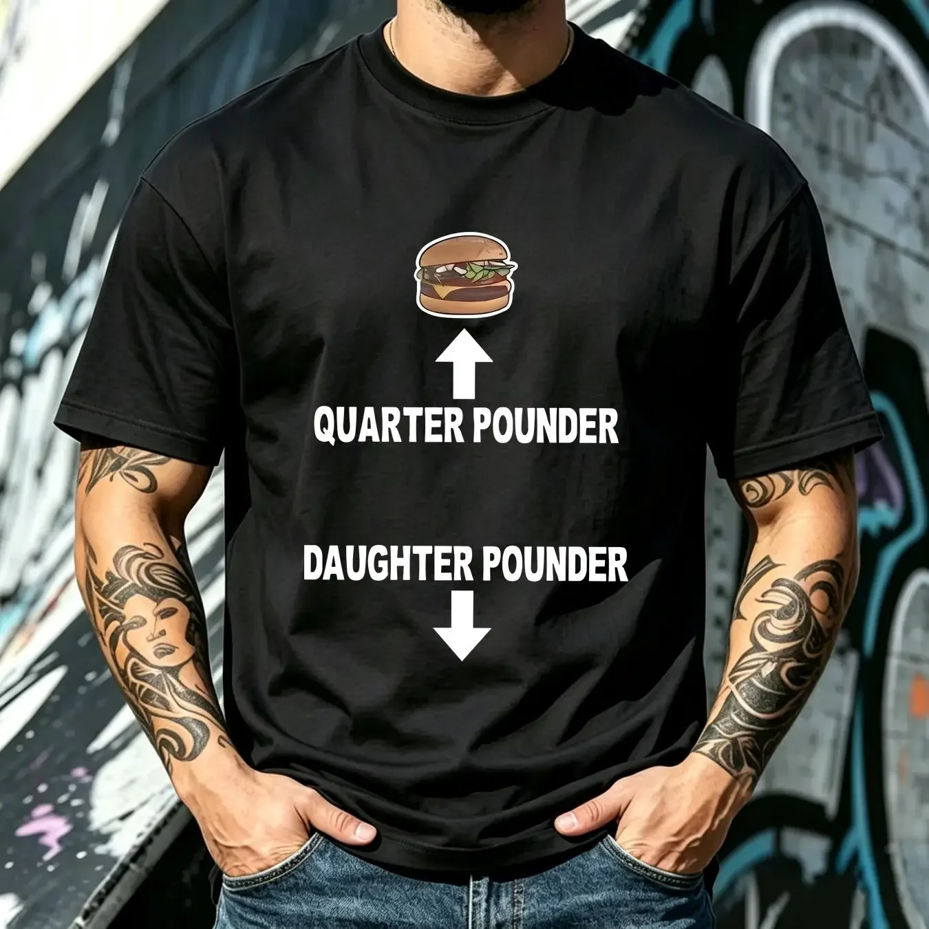 washed T Shirt Quarter Pounder Daughter Unhinged Weirdcore Silly Dank Meme vintage Washed Stylish Top For Everyday Wear