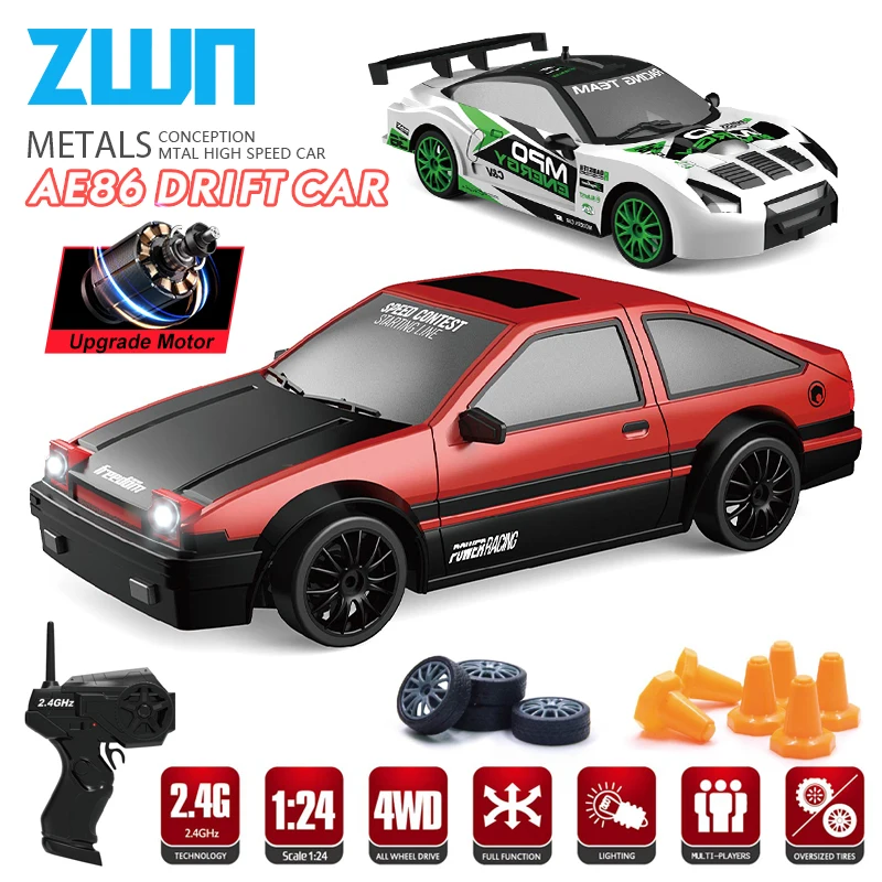 ZWN 1/24 RC Car With 2.4G Radio Remote Control Drift Cars High Speed Electric Vehicle Children Racing Toys for Boys Girls Gifts