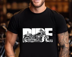 Biker Men Cotton Classic T-shirt Motorbike Print Cool Luxury Fashion Streetwear Big Size Tee New Arrival Motorcycle Top S-4XL