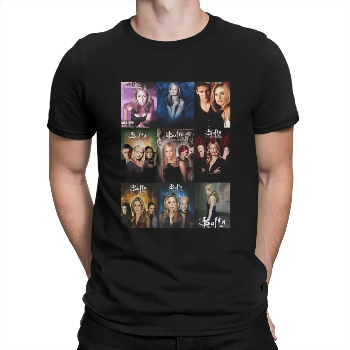 BUFFY MIX SEASONS Men's T Shirt Buffy The Vampires Slayer Novelty Tees Short Sleeve  T-Shirts  Cotton Graphic Clothes