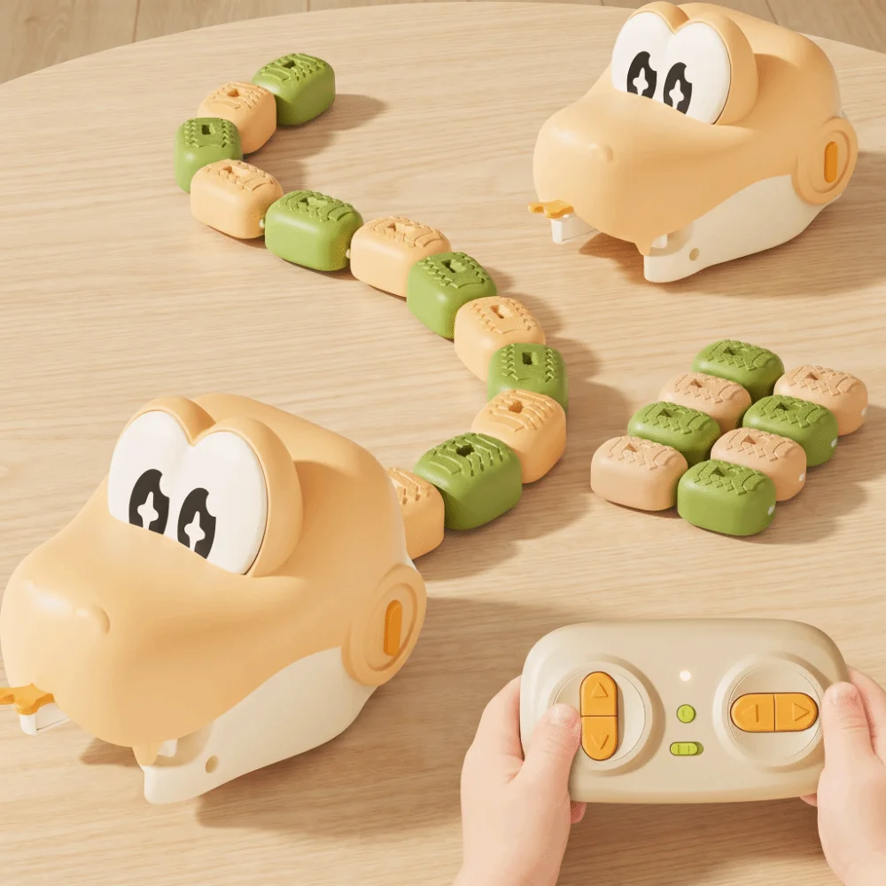 Magnetic RC Snake Car Toy Interactive Bead Eating Remote Control Car Desktop Rechargeable Magnetic RC Car 2 Players Battle