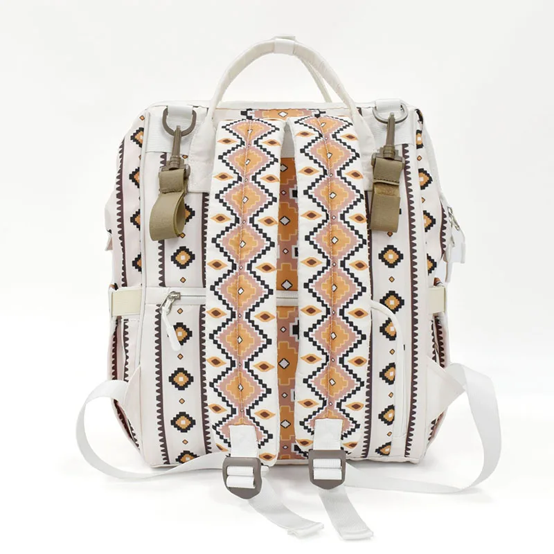 New Bohemian Laptop Backpack Ethnic Aztec Geometric Waterproof Oxford Load Reduction Travel Zipper Bookbag Hiking Shoulder Bag