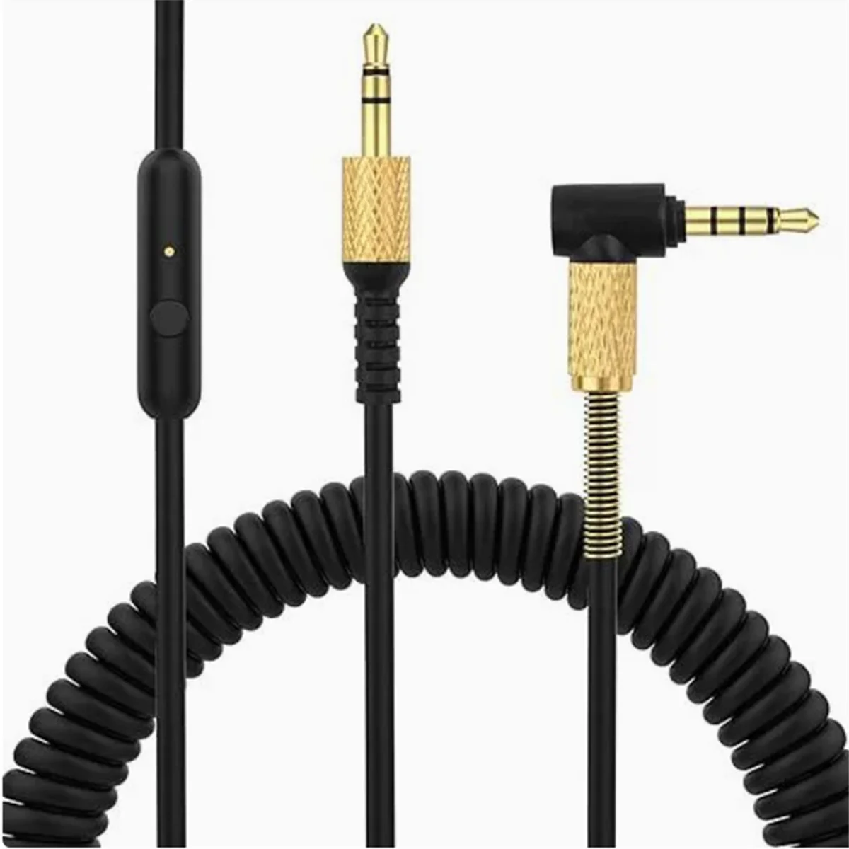 

A74Z Выдвижной спиральный кабель Шнур гарнитуры для 1 наушников Удобный кабель гарнитуры Черный