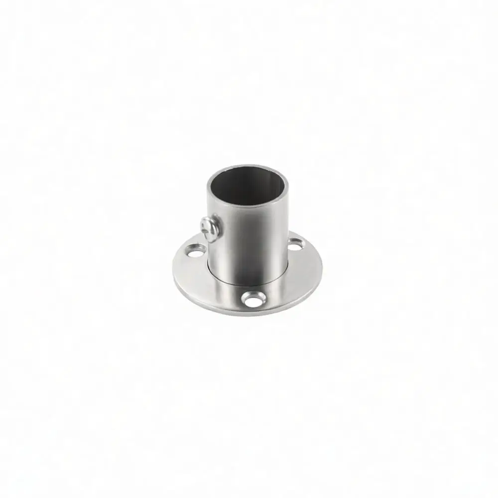 Extended Closet Pole Flange Bracket Stainless Steel Support Base For Amada Hanging Rod Pipe Fixation Closet Hardware Kits