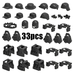 Military Swat Soldier Equipment Set Hats Vest Moc Action Figures Bag Accessories Army Parts Building Block Bricks Toys Kid Gifts