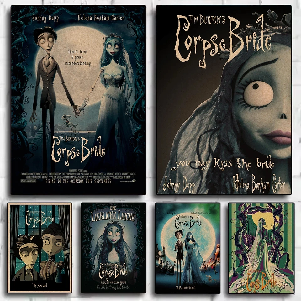 Póster Retro de la película clásica de fantasía y terror C-Corpse Bride de Tim Burton, pintura en lienzo, imágenes de pared, decoración del hogar, regalo