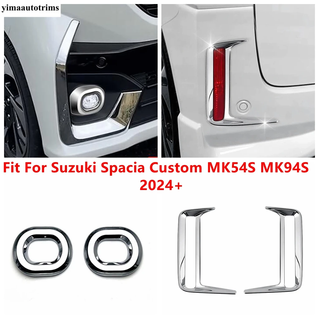 

Front Rear Bumper Fog Light Lamp Frame Decoration Cover Trim ABS Chrome Accessories For Suzuki Spacia Custom MK54S MK94S 2024 20