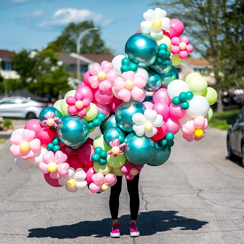 DIY Daisy Flower Balloons Daisy Theme Party Decoration Two Groovy One BIrthday Party Decor Baby Shower Balloons