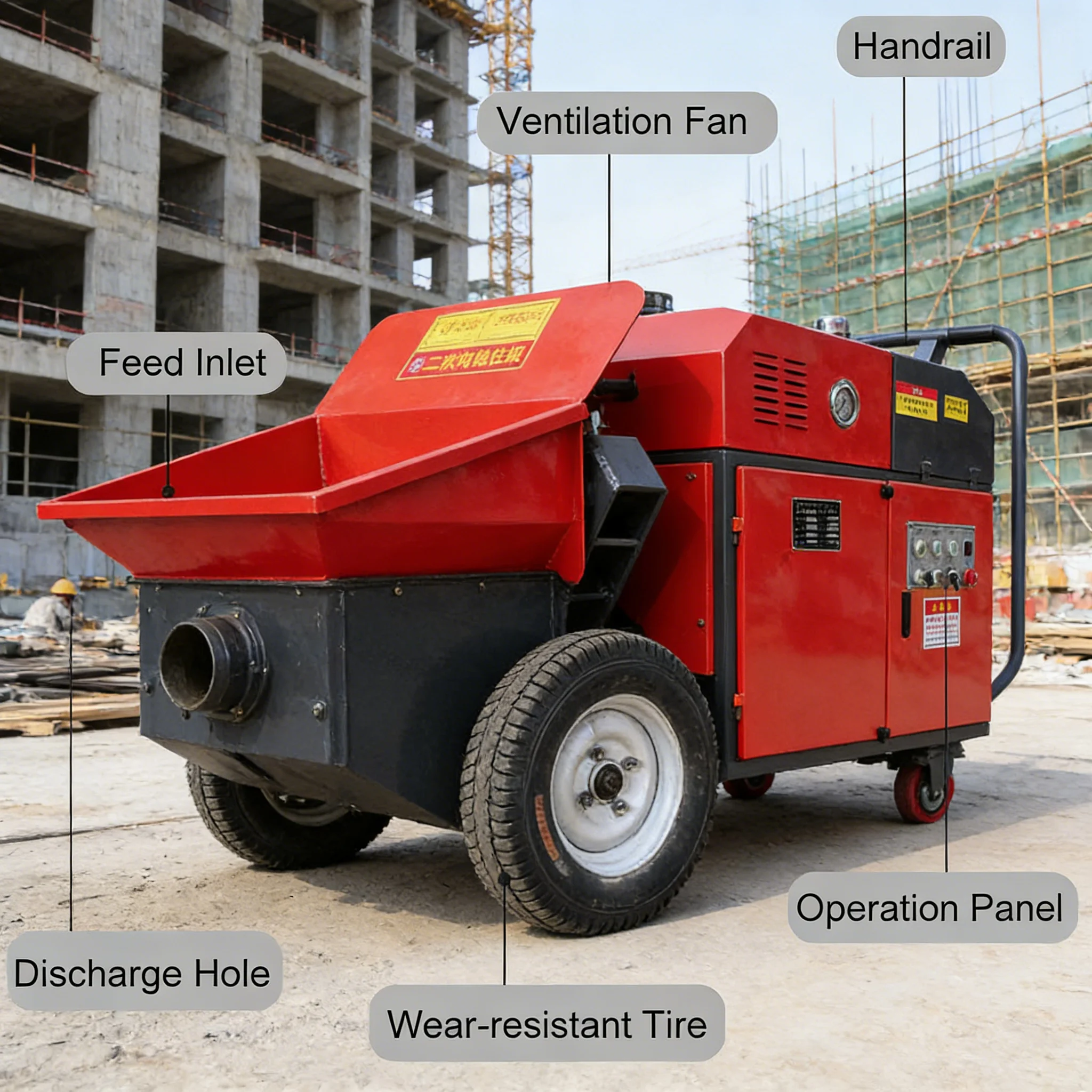Advanced Electric Concrete Pump With Remote Control For Precise Material Placing On Indoor Work Sites