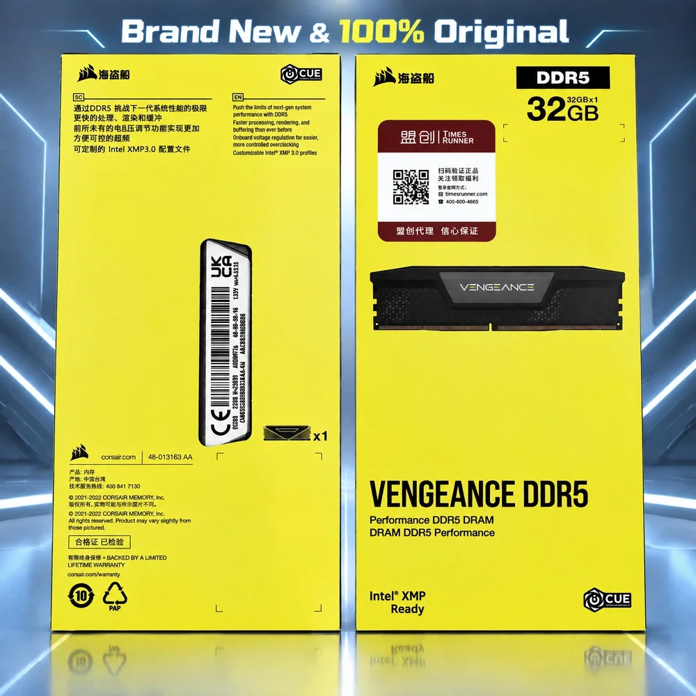 Pamięć RAM CORSAIR DDR5 VENGEANCE 16GB 32GB 5200mhz 5600mhz 6200mhz 6000MHz 6400MHz Moduł Pamięci do Komputera Stacjonarnego Pamięć Gamingowa — zdjęcie produktu 2