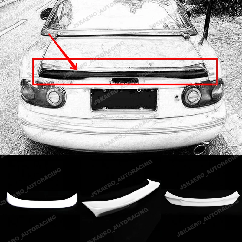 

For Mazda MX5 NA Miata Rear Trunk Spoiler Boot Wing Ducktail Lip FRP Unpainted car BodyKits
