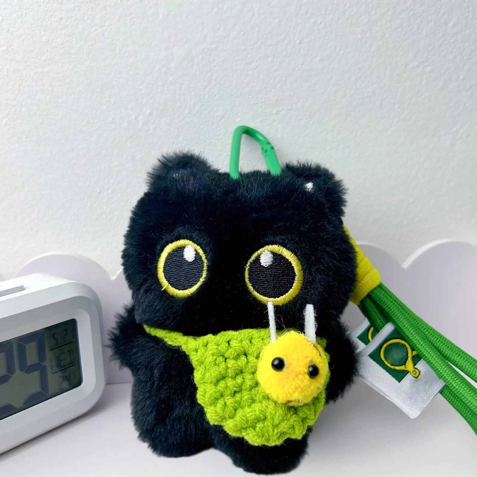 Black Cat Plush cute Doll Keychain Camera Shoulder Bag Doll Bag Pendant Car Key Ring Gifts Car Keyring Accessories
