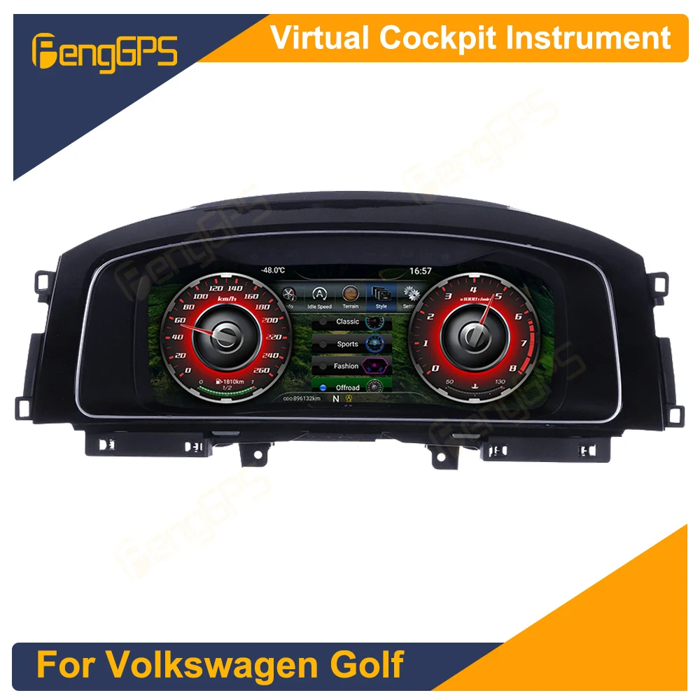

For Volkswagen Golf Car LCD Dashboard Player Digital Cluster Instrument Panel Multifunctional Speedometer Head unit
