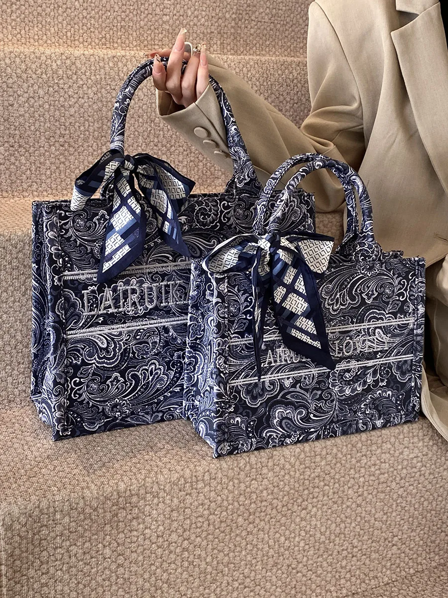 

Large Capaci Women's Tote Bag 2025 New Faion Single oulder Handbag Sli Versatile Silk Scarf Tote Bag Trendy Casual
