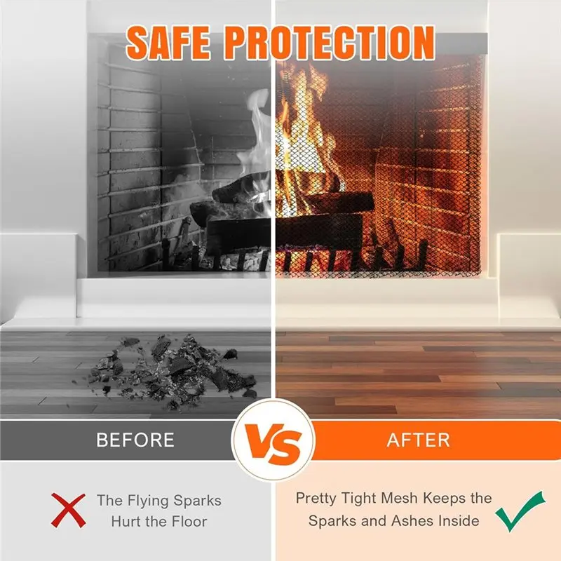 24 ساعة التسليم الموقد شاشة شبكة الستار 2 قطعة-20 "X 24" لحرق الخشب موقد النار شرارة الحرس سلسلة