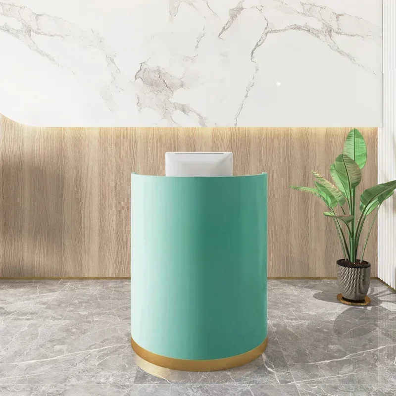 

Modern Luxury Counter Clothing Store Cashier Desk Small Arc-shaped Commercial Reception Desk Office Furniture Bar Table