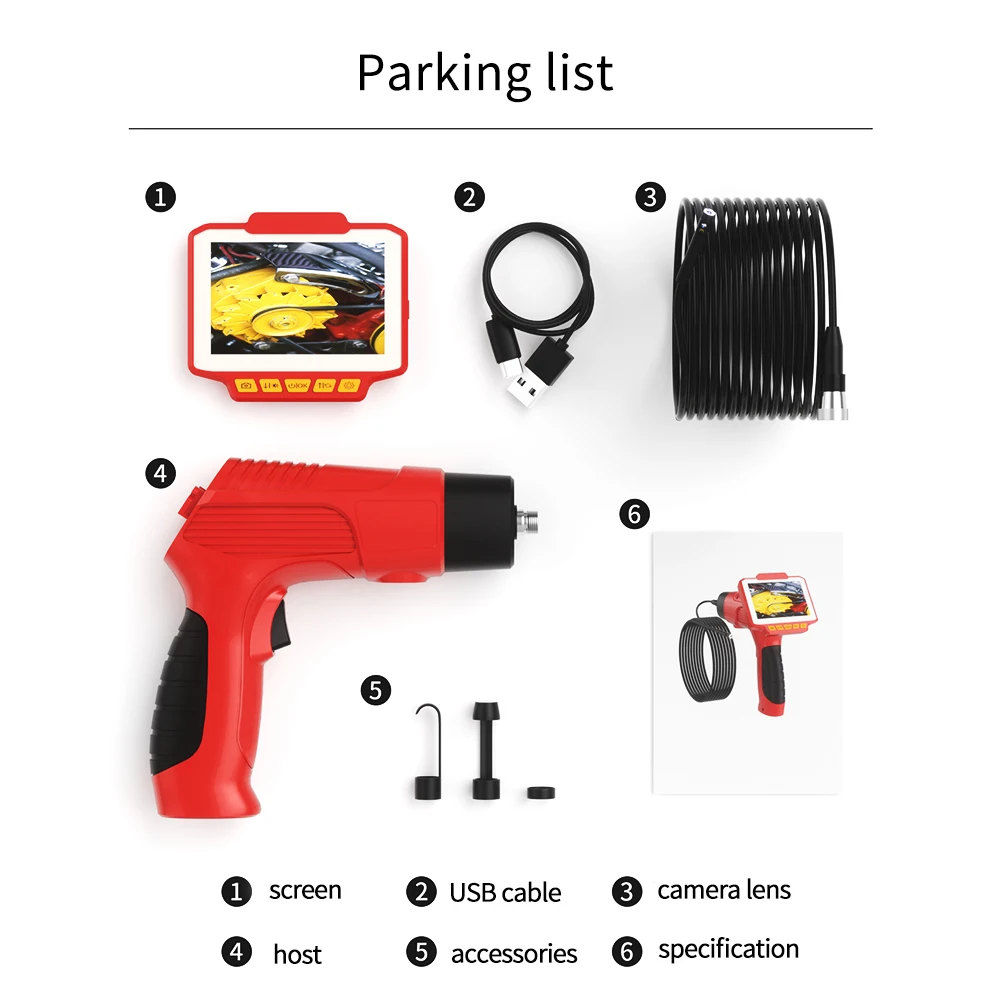 DVR 2M/5M/10M Cable Waterproof IP67 1080P,Three Lens 8mm Diameter, SYANSPAN Pipe Inspection Camera Security System Car Inspect