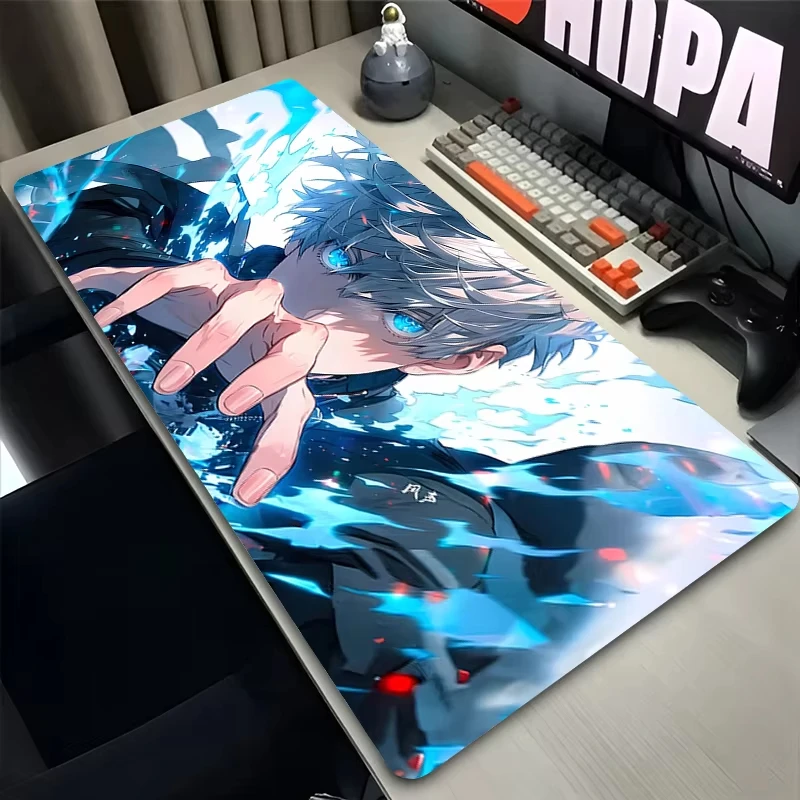 لوحة ماوس أنيمي كبيرة XXL Deskmat كمبيوتر محمول مكتب ماوس ديكور مكتب لوحة ماوس ممتدة الكمبيوتر حصيرة لوحة المفاتيح Jujutsu Kaisen حصيرة مكتبية