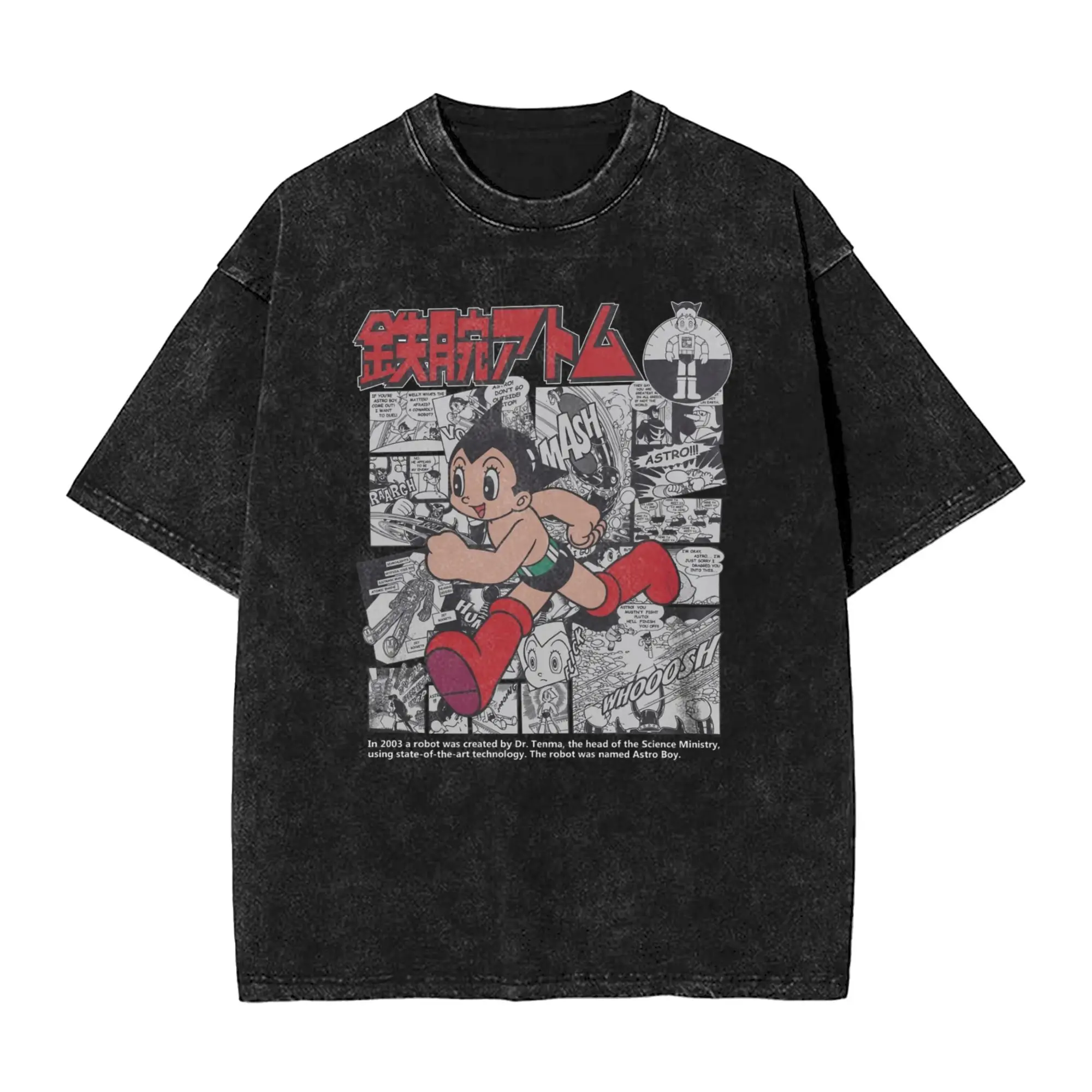 تي شيرت رجالي من Astro Boy تي شيرت مطبوع عليه رسوم كرتونية مذهلة بأكمام قصيرة ورقبة دائرية تي شيرت من القطن الخالص ملابس هدية عيد الميلاد