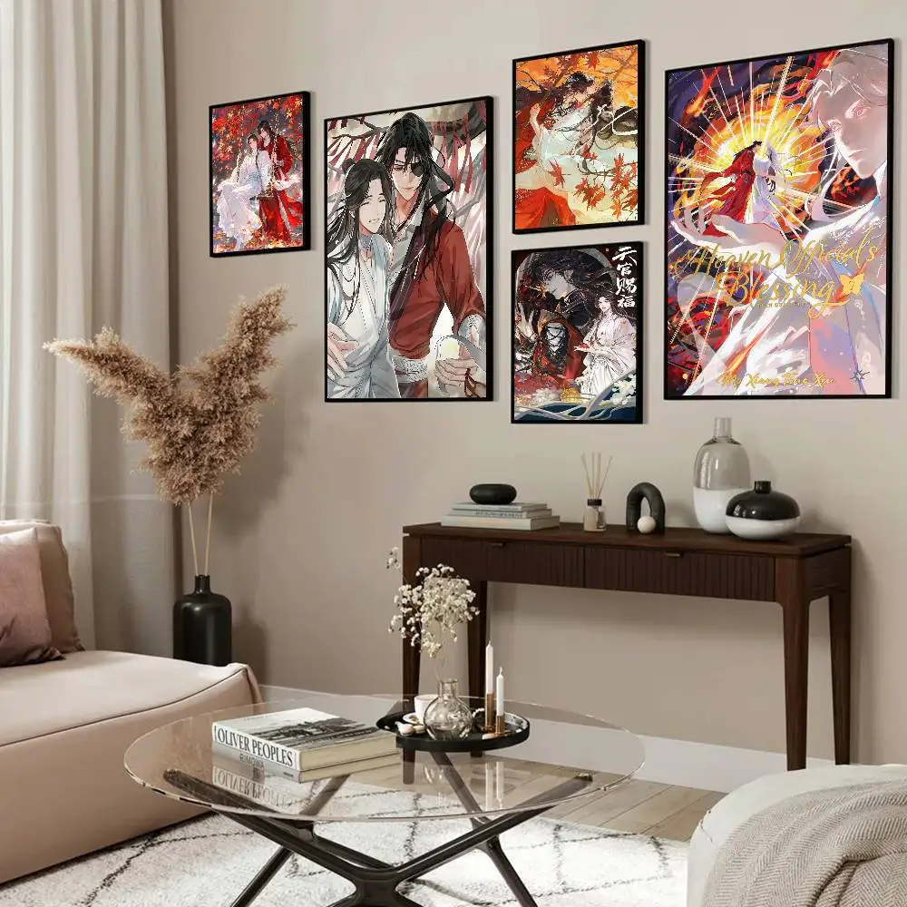 Chinese Heaven Officials Blessing Classic Vintage Posters HD Quality Wall Art Retro Posters for Home Room Wall Decor