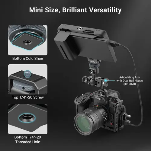 Imagen 2 del producto SmallRig-montaje de Monitor Lite con zapata fría, giratorio de 360 ° e inclinación de 180 °, soporte para Monitor LED y accesorios para grabación de vídeo, brazo mágico
