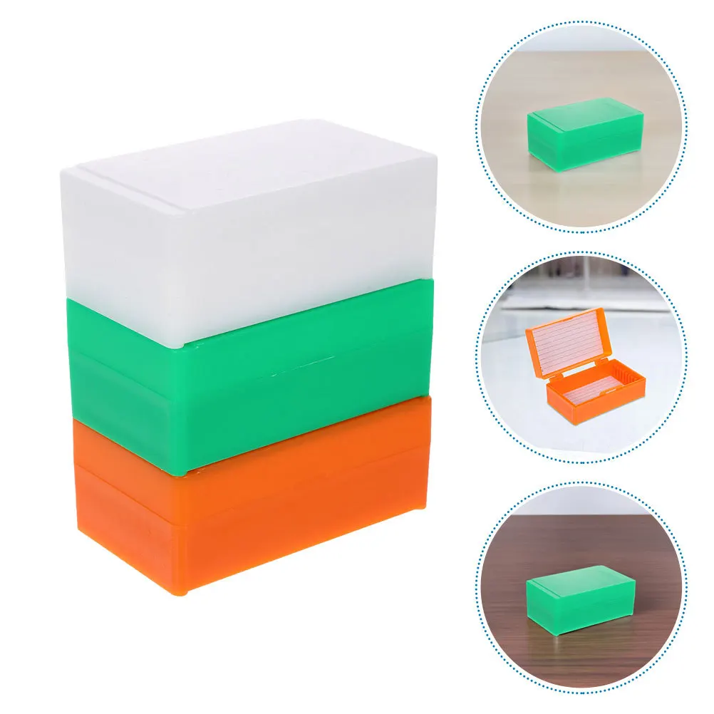 

6Pcs Microscope Slide Storage Box Clear Plastic Laboratory Slide Holder School Research Portable Organizer Specimen Box